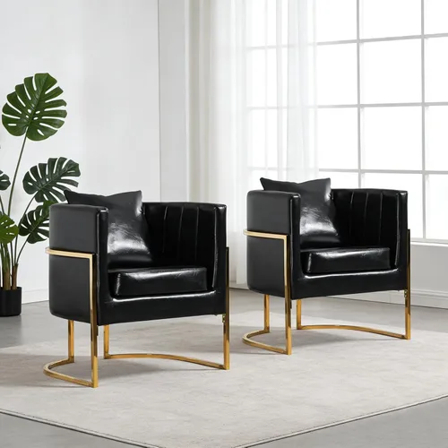 Miniatura 23 de Moderno sillón de terciopelo con almohada lumbar, silla tapizada de mediados de siglo para sala de estar, dormitorio, sofá individual, silla
