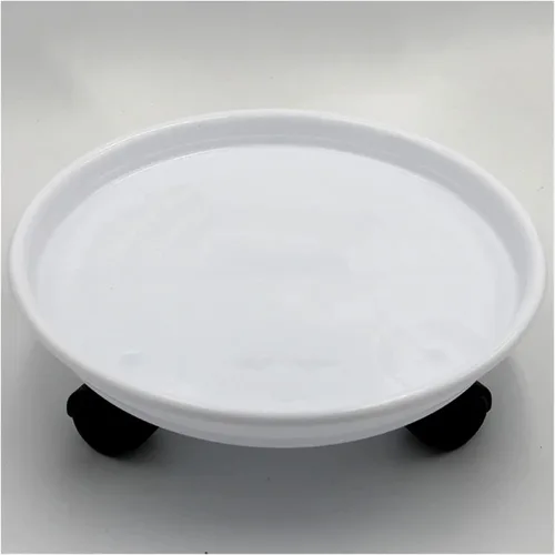 Miniatura 4 de Soporte para plantas, soporte resistente para plantas con ruedas, organizador redondo para plantas - Estante para macetas al aire libre en rodillos