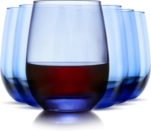 Miniatura 15 de Libbey Juego de 12 copas de vino sin tallo, transparentes, calidad de restaurante, juego de copas de vino y tinto, juego de cristalería para grandes