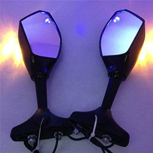 Miniatura 3 de SMT-Espejo LED azul para señal de giro compatible con Honda Cbr 125R 150R Suzuki Sv650S Katana Tl1000R [B00RW3OQGC]