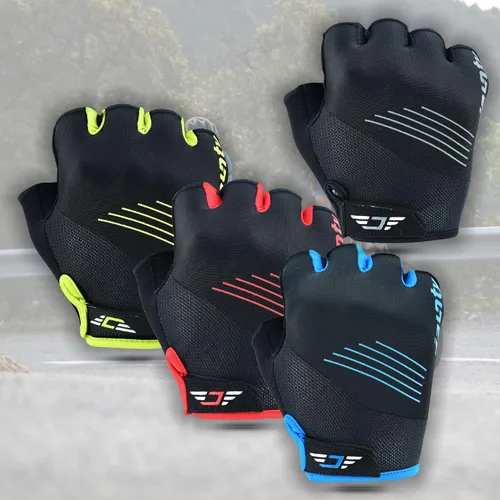 Miniatura 7 de JAUNTY Guantes de ciclismo para hombre, con relleno de gel de medio dedo, guantes de bicicleta para hombre, que absorben los golpes