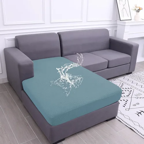 Miniatura 72 de hyha Fundas impermeables para cojines de sofá para mascotas, funda antideslizante para asiento de sofá para perros lavable, tela de jacquard Gris