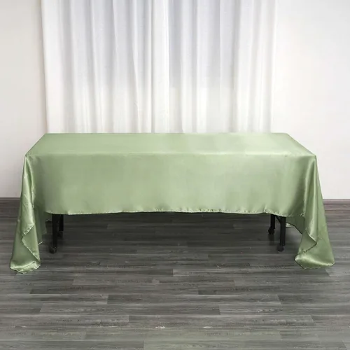 Miniatura 22 de Efavormart - Mantel rectangular de satén, 90 x 132 pulgadas, suave, oblongo, lavable, mantel decorativo de tela sedosa para bodas, fiestas, Plata