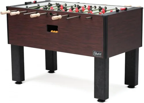 Pro Foos II Deluxe: mesa de futbolín de tamaño reglamentario para adultos, varillas de acero inoxidable y asas de madera (fabricado en los Estados