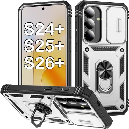 Miniatura 85 de PASNEW Funda para Samsung Galaxy S22 Ultra 5G, cubierta de cámara deslizante y soporte de dedo de metal giratorio de 360°, militar, resistente, a