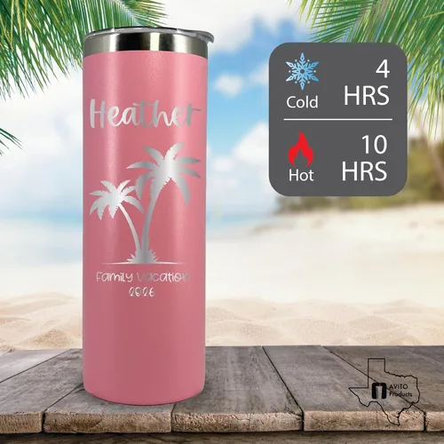 Miniatura 6 de Vaso de vacaciones personalizado de 20 onzas, vaso con tapa y pajilla, vasos de vacaciones familiares, vaso de vacaciones en la playa, regalo