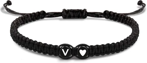 Btysun Pulseras con iniciales para mujeres, adolescentes, niñas, mejores amigas, regalos de cumpleaños, graduación, ajustable, letras A-Z, pulseras