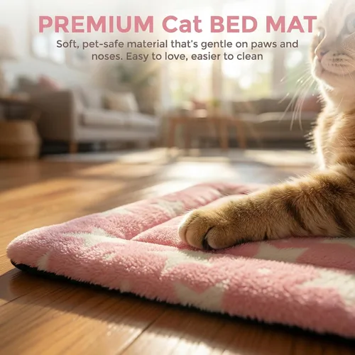 Miniatura 6 de Tapete de cama para gatos y perros, tapete reversible para jaula de perro, suave y transpirable, cama duradera para perros y gatos extra pequeños