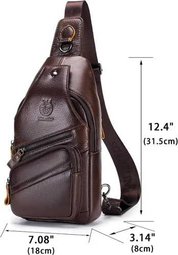 Miniatura 160 de LUKZIJAES Bolso bandolera de cuero genuino para hombre