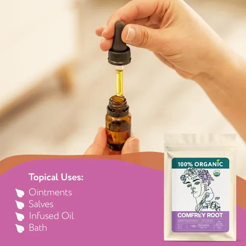 Miniatura 6 de Zhivana Organics Raíz de Consuelda Orgánica (113 g) para la piel, huesos, músculos y ligamentos - Hierba de Consuelda (Symphytum Officinale)
