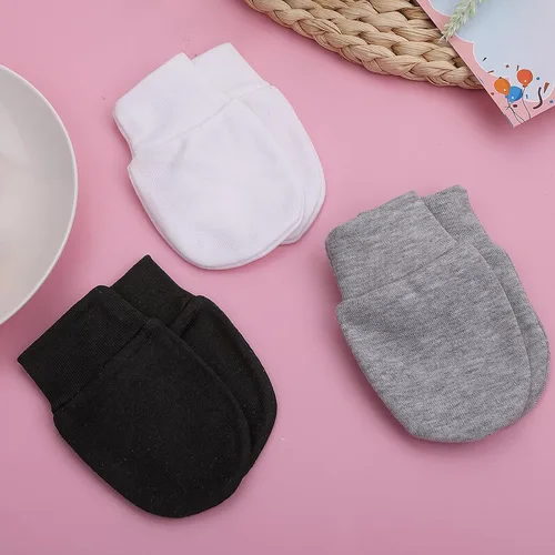 Miniatura 7 de 6 pares de guantes de algodón suave antiarañazos para bebés recién nacidos de 0 a 6 meses