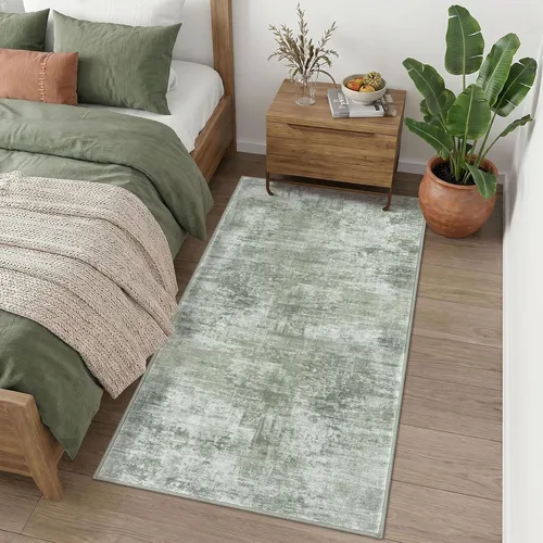 Miniatura 850 de IOHOUZE Alfombra abstracta lavable de 3 x 12 pies para pasillos, antideslizante para cocina, camino de entrada de lana sintética para interiores