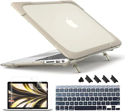 Miniatura 9 de Mektron Funda rígida para MacBook Air 13 A1466 A1369, resistente y de doble capa, con parachoques de policarbonato TPU para MacBook Air de 13.3