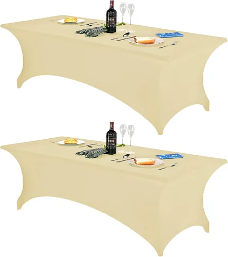 Miniatura 87 de FORLIFE - Funda de mesa de elastano, mantel ajustado de 4 pies para mesas rectangulares, funda elástica para patio, universal para bodas, banquetes