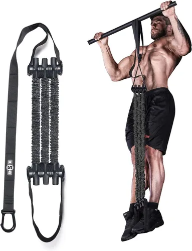 Miniatura 9 de Innstar Pull Up Assistance Bands, Heavy Duty Resistance Band for Pull Up Assist, Adjustable Resistance 165-265lbs with Fabric Feet/Knee Rest, Pull
