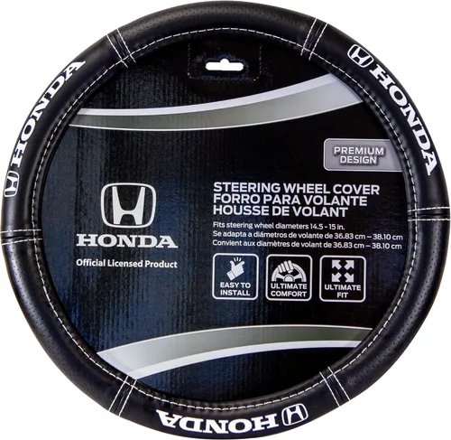Plasticolor 006705R01 Reemplazo para Funda de Volante de Coche, Camioneta o SUV con Logotipo de Honda Bordado Logotipo con Costura de Alto Contraste