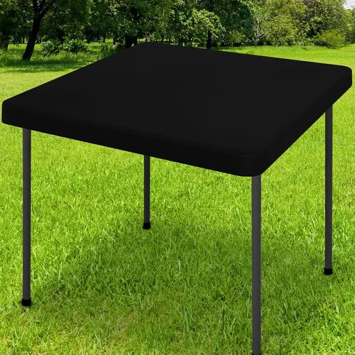 Miniatura 41 de Smiry - Mantel rectangular de vinilo con respaldo de franela elástica ajustada para mesas plegables de 2 pies, manteles impermeables y lavables