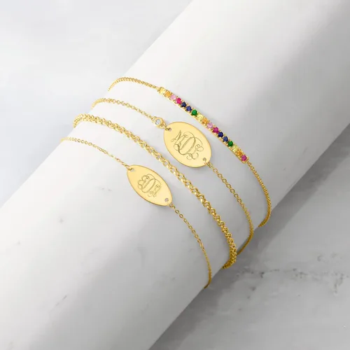 Miniatura 3 de RS Pure by Ross-Simons 14kt Yellow Gold Personalized Oval Bracelet