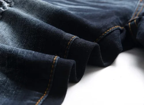 Miniatura 7 de Junbaoss - Jeans elásticos ajustados para hombre pantalones de mezclilla ajustados rasgados para hombre pantalones de cintura flexible de pierna