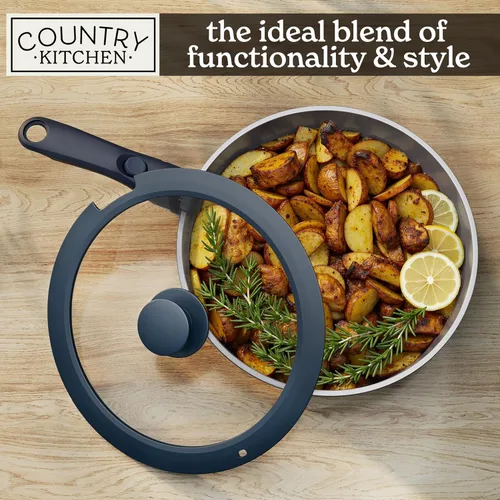 Miniatura 7 de Country Kitchen Juego de utensilios de cocina con mango extraíble, juego de ollas y sartenes aptas para horno y autocaravana, denim, original