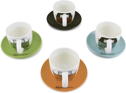 Miniatura 9 de BRISA VW Collection - Juego de 4 tazas de café y té y capuchino Volkswagen en T1 Autobús Campervan (frente de autobús/3.4 fl oz/3.4 fl oz)