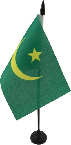 Miniatura 194 de AZ FLAG Sierra Leone Bandera de mesa 5'' x 8'' - Bandera de escritorio de Sierra Leona 21 x 14 cm - Bastón y base de plástico negro
