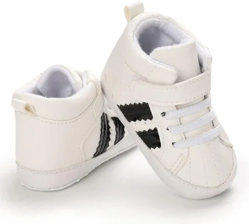 Miniatura 4 de Sekantrol - Zapatos para bebés recién nacidos, niños y niñas, suela de goma suave, primeros pasos, tenis de cuna, antideslizantes, deportivos