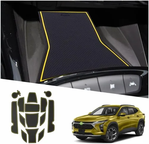Miniatura 20 de Alfombrillas de ranura de puerta Acadia 2025 2026 para accesorios GMC Acadia 2026, alfombrillas de goma interior antideslizantes, forro de consola