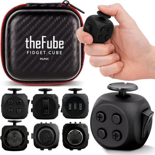 Miniatura 29 de PILPOC - Cubo para la ansiedad theFube, Dodecágono con 12 lados – Cubo para la ansiedad de alta calidad con funda de transporte exclusiva, duradero