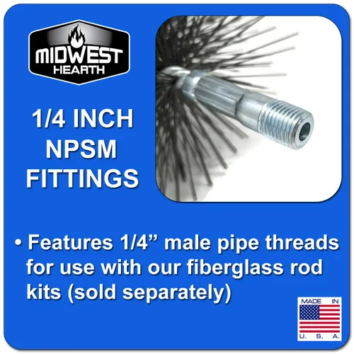 Miniatura 3 de Midwest Hearth Cepillo de limpieza de chimenea de alambre rectangular (6" x 10" rectangular) fabricado en Estados Unidos