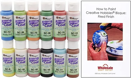 Miniatura 2 de Creative Hobbies Mayco Kit de barniz para trazo y capa para cerámica 1 12 frascos surtidos de 2 oz con libro de cómo pintar cerámica