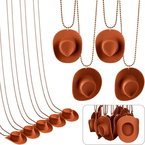Tudomro 24 collares de sombrero de vaquero de vaquera, recuerdos de fiesta de vaquero, mini sombreros con sombrero de vaquera occidental, despedida