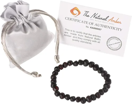 Miniatura 8 de Pulseras de ámbar crudo para adultos hechas con banda elástica, 7 pulgadas, hechas a mano con cuentas de ámbar báltico sin pulir/certificado