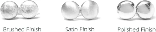 Miniatura 3 de Round Lentil Shaped Stud Post Earrings, Sterling Silver 925, Satin Finish (1 cm). Handmade Perfect Small Gift