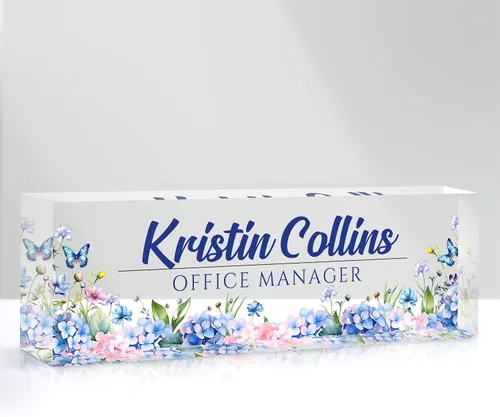 Miniatura 35 de Placa de nombre personalizada para escritorio, placa de nombre personalizada en cristal acrílico transparente, regalos de agradecimiento para Tinta