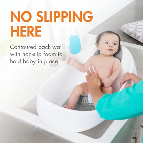 Miniatura 11 de Boon Soak 3 Stage Baby Bathtub - Tina de baño para bebé de 3 etapas Boon - Tina de baño con tres posiciones de soporte para recién nacidos a niños