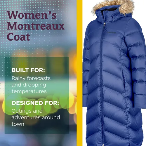 Miniatura 2 de MARMOT Abrigo acolchado de plumón largo Montreaux para mujer Azul ártico