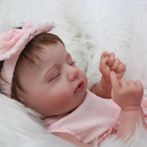 Miniatura 8 de Muñecas Reborn – Muñeca de bebé recién nacida realista de 20 pulgadas, cuerpo de tela hecha a mano, con peso suave, juego de regalo pintado avanzado