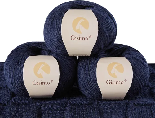 Miniatura 10 de 100% lana merino para tejer y ganchillo, hilo lujoso y suave de 6 cabos para tejer y crochet a mano, 1.76 oz/50 g, 127 yardas/116 metros