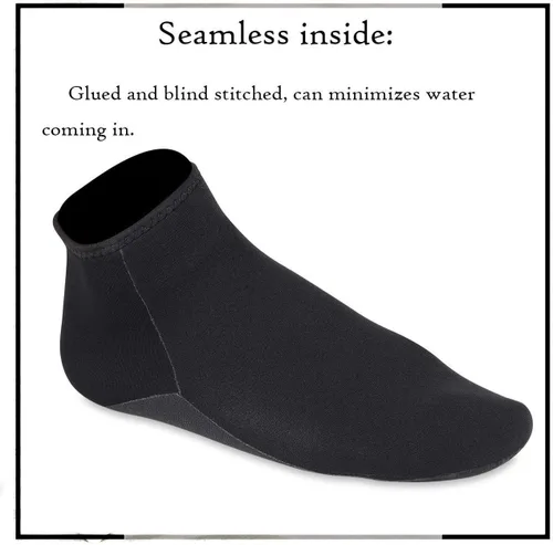 Miniatura 4 de Calcetines de agua de neopreno, calcetines de playa tipo botines de 0.118 pulgadas, con costuras invisibles antideslizantes para traje de neopreno