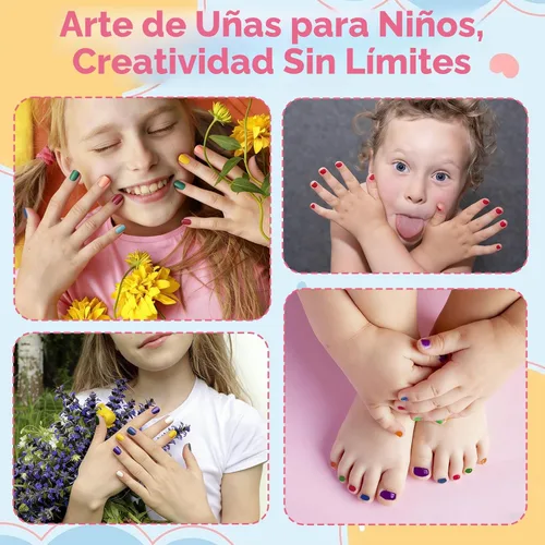 Miniatura 8 de Dmsky Juego de esmaltes de uñas para niños, 18 colores de esmalte de uñas pelable a base de agua de secado rápido para niños, kit de esmalte de uñas
