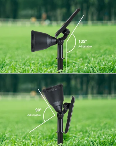 Miniatura 8 de Luces de punto alimentadas por energía solar al aire libre impermeables súper brillantes LED para árbol, bandera, césped, escultura, del atardecer