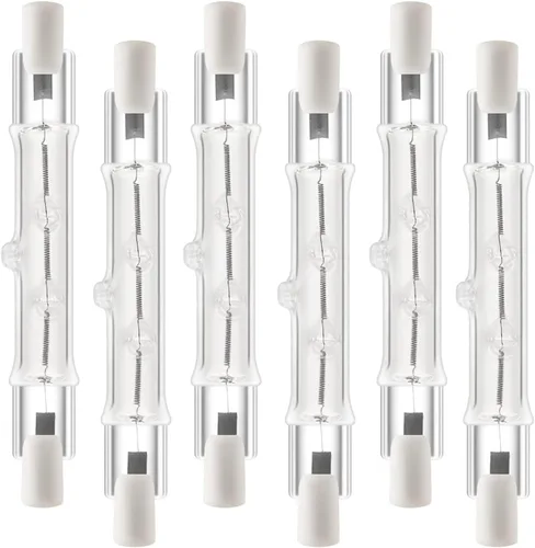 R7S - Paquete de 6 bombillas halógenas R7S T3 de 3.071 in, 100 W, 120 V, tipo J, 120 voltios, bombilla halógena con larga vida útil, bombilla de