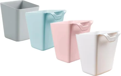 Rikyo Paquete de 4 portavasos colgantes, cesta de almacenamiento de carrito, accesorios para carrito rodante, 4.75 x 4 pulgadas, contenedores de