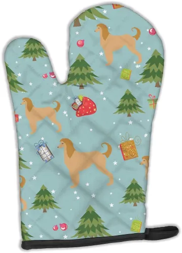 Miniatura 120 de Caroline's Treasures BB4872OVMT - Guante de horno de Navidad Affenpinscher resistente al calor, grueso para sartenes calientes y horno, manopla