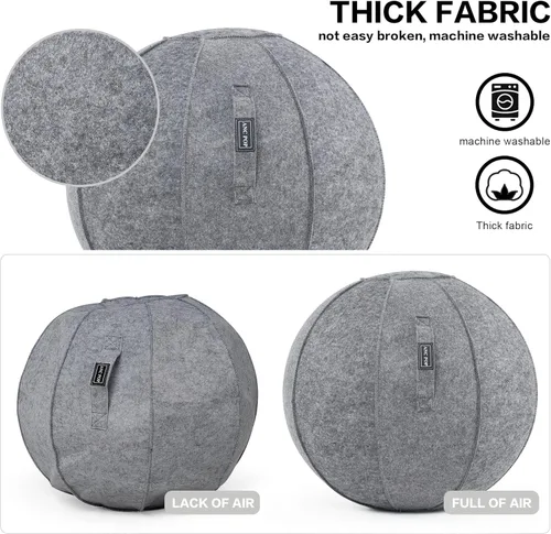 Miniatura 4 de ANC POP Pelota de yoga, silla antideslizante de estabilidad, pelota de gimnasio grande de 25 pulgadas para fitness, equilibrio y entrenamiento