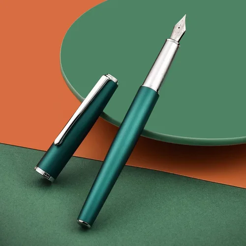 Miniatura 2 de Hongdian 920 - Pluma estilográfica de punta extrafina, color verde elegante con clip plateado