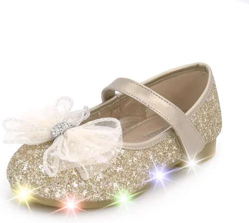 Miniatura 7 de Nova Utopia - Zapatos planos con luces para niñas pequeñas, estilo Mary Jane, para ballet