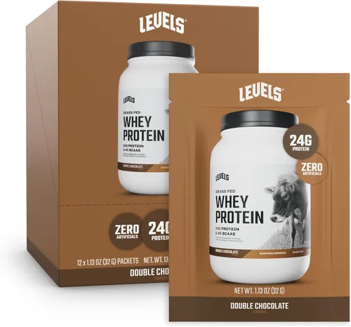 Miniatura 10 de Levels - Polvo de proteína de suero alimentado con pasto, sin artificiales, 24G de proteína, chocolate puro, 5 libras
