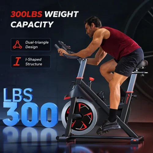 Miniatura 3 de Merach Exercise Bike for Home Gym, Low Noise Stationary Bike with Brake Pad, Indoor Workout Bike with Self-Developed App, Tablet Mount and Fitness